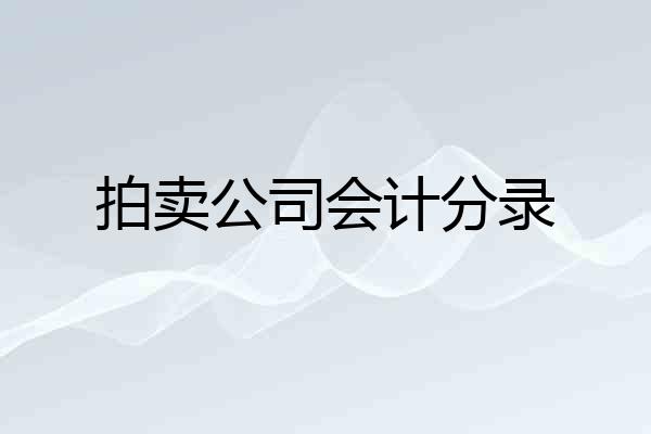 拍卖公司会计分录