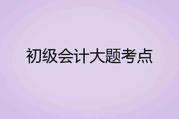 初级会计大题考点