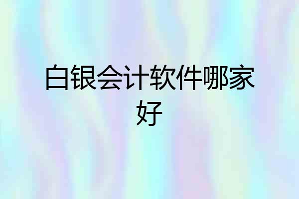 白银会计软件哪家好