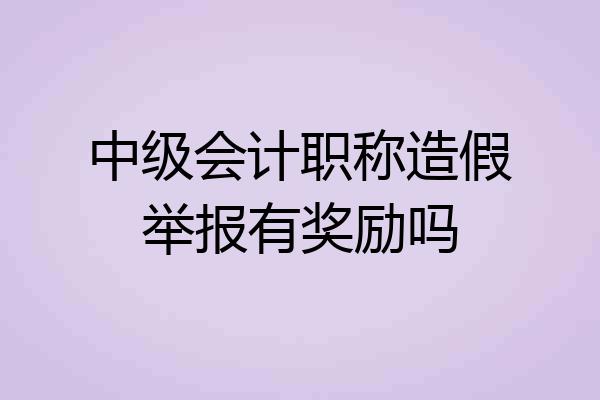 中级会计职称造假举报有奖励吗