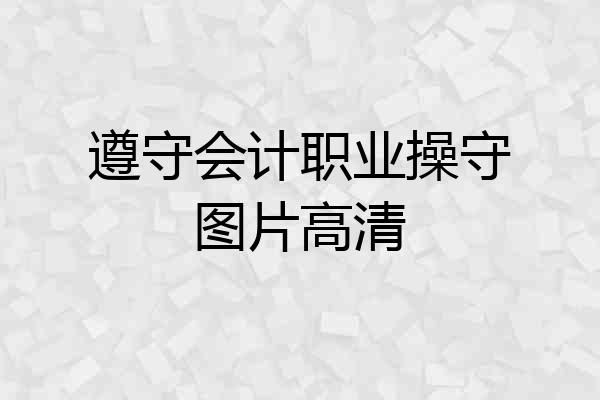 遵守会计职业操守图片高清