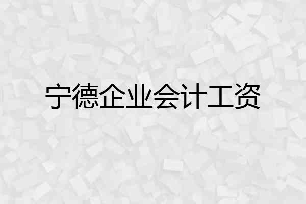 宁德企业会计工资