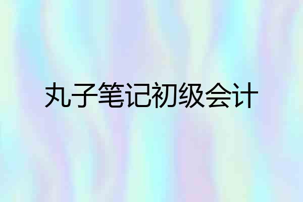 丸子笔记初级会计