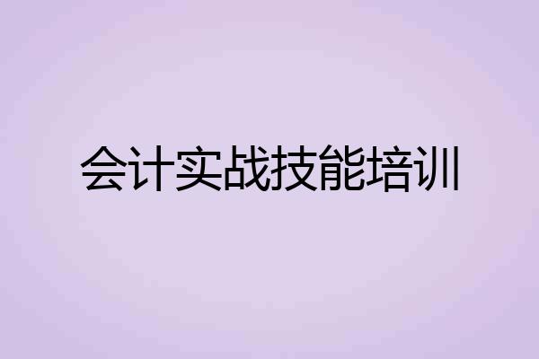 会计实战技能培训
