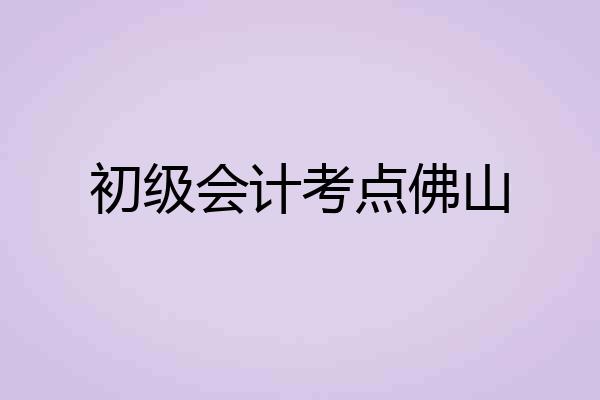 初级会计考点佛山