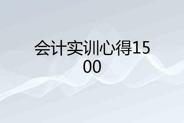会计实训心得1500