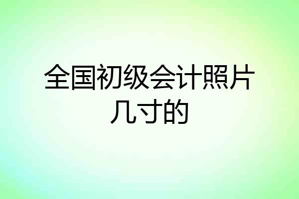 全国初级会计照片几寸的