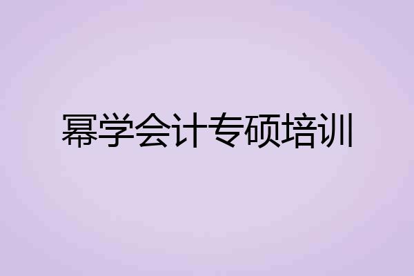 幂学会计专硕培训