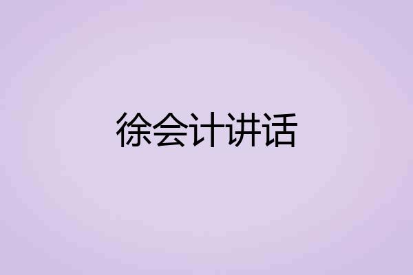 徐会计讲话
