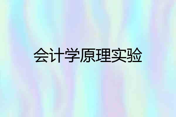 会计学原理实验