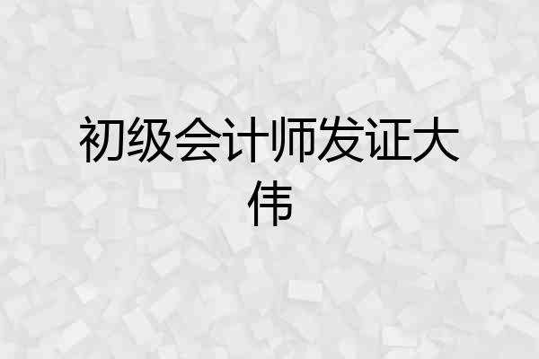 初级会计师发证大伟