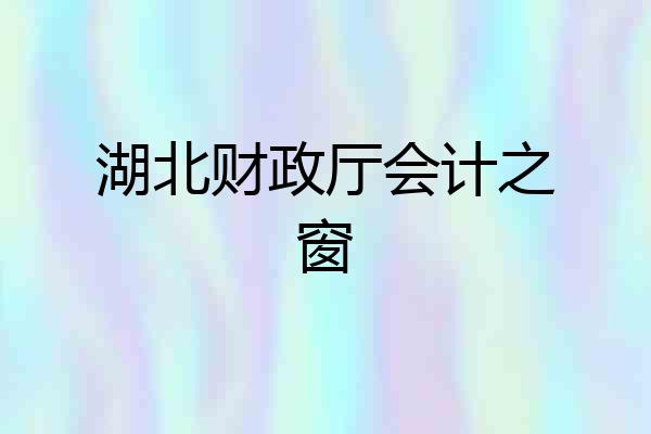 湖北财政厅会计之窗