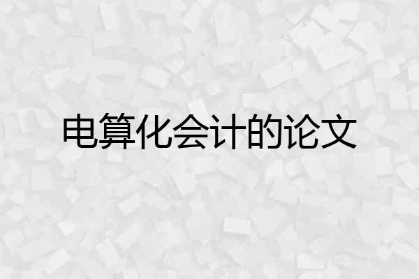 电算化会计的论文