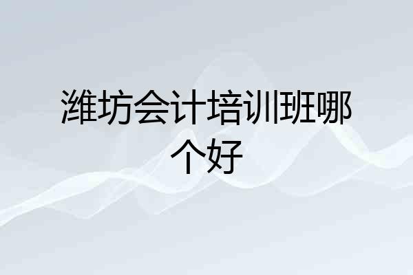 潍坊会计培训班哪个好