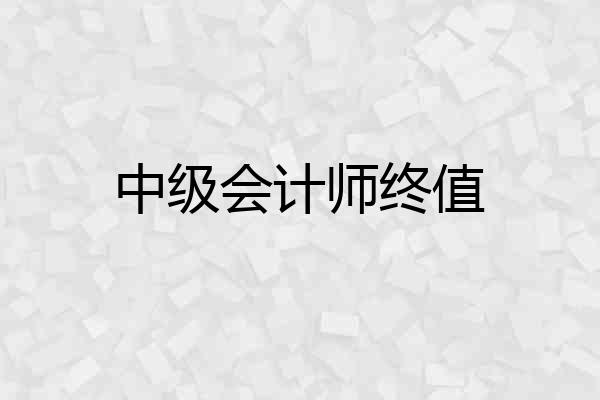 中级会计师终值