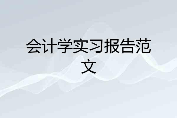 会计学实习报告范文