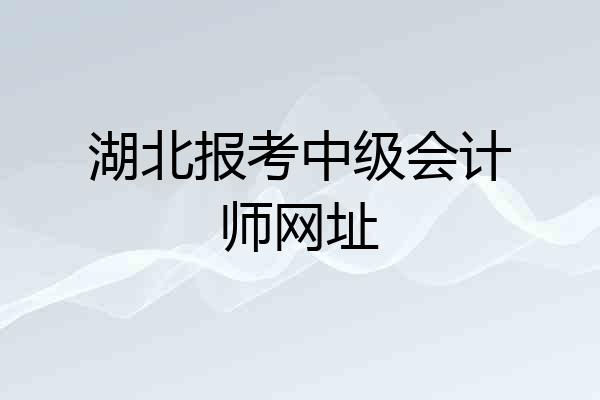 湖北报考中级会计师网址