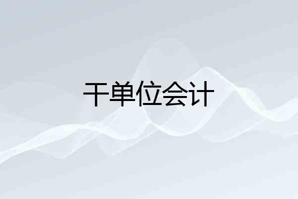 干单位会计