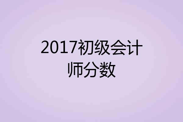 2017初级会计师分数