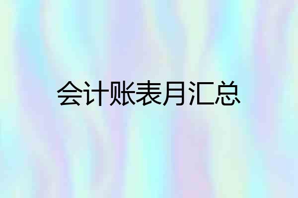 会计账表月汇总