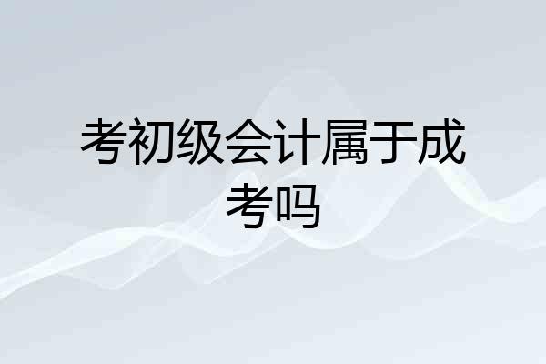 考初级会计属于成考吗