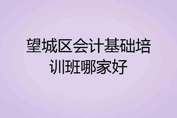 望城区会计基础培训班哪家好