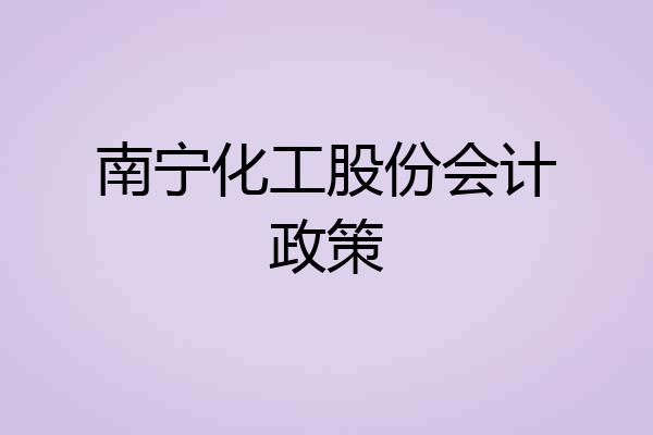 南宁化工股份会计政策