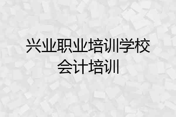 兴业职业培训学校会计培训