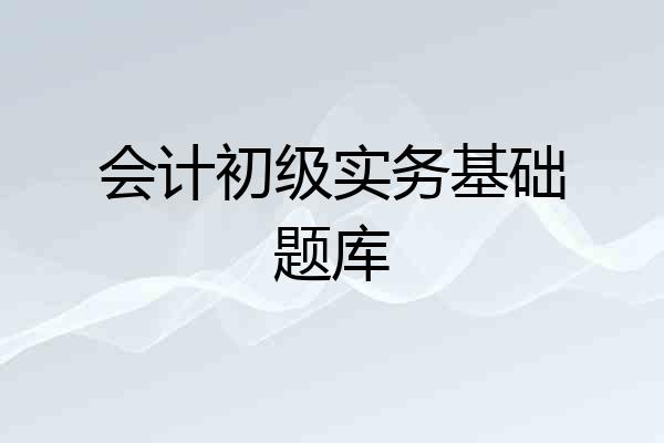 会计初级实务基础题库