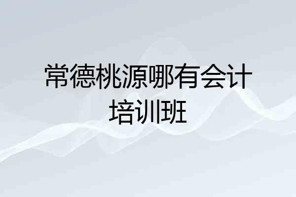 常德桃源哪有会计培训班
