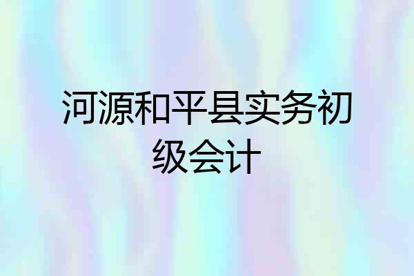 河源和平县实务初级会计