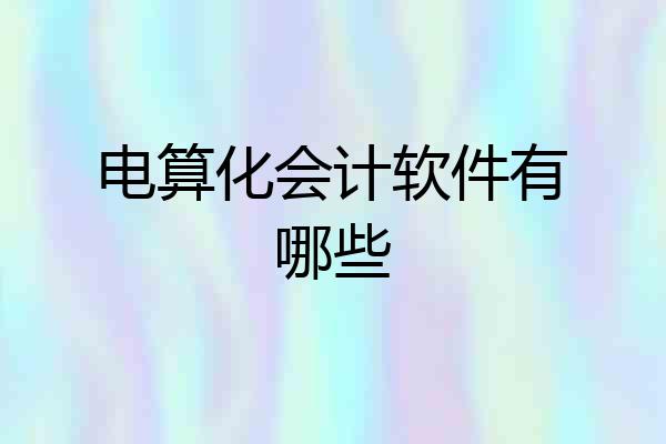 电算化会计软件有哪些