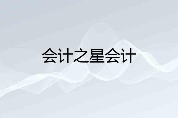 会计之星会计