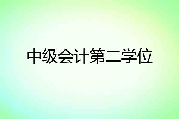 中级会计第二学位