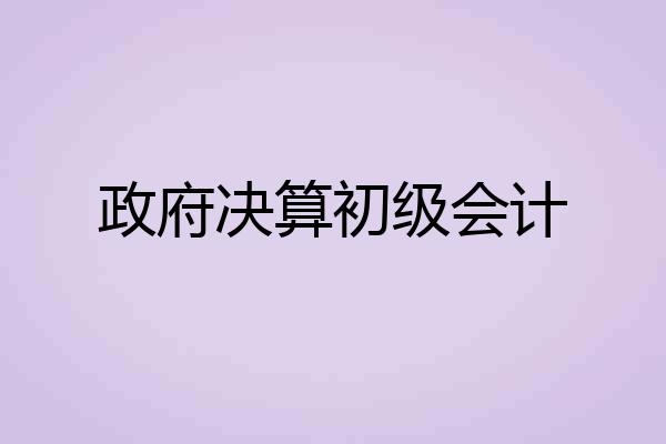 政府决算初级会计
