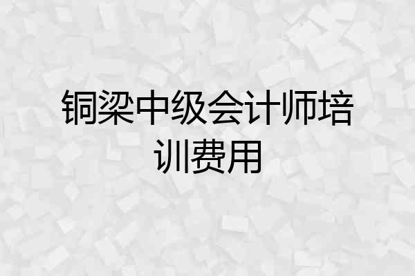 铜梁中级会计师培训费用