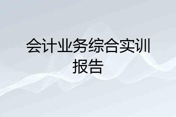 会计业务综合实训报告