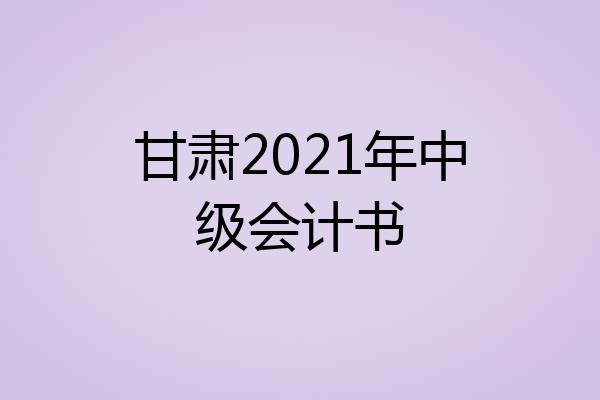 甘肃2021年中级会计书