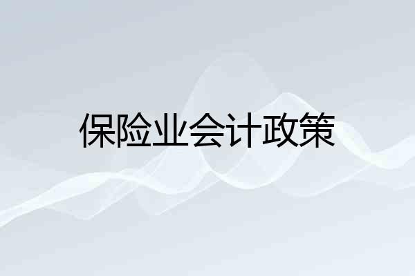 保险业会计政策