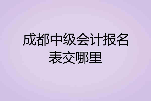 成都中级会计报名表交哪里