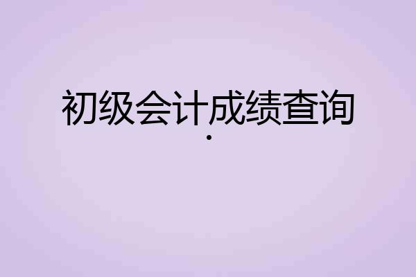 初级会计成绩查询.