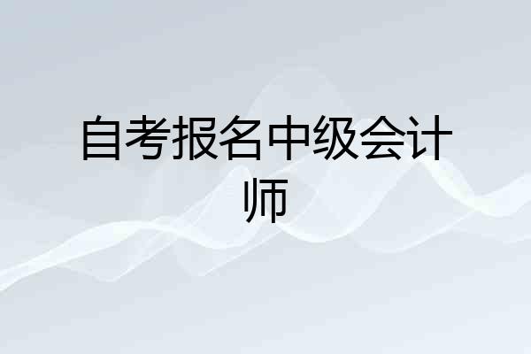 自考报名中级会计师
