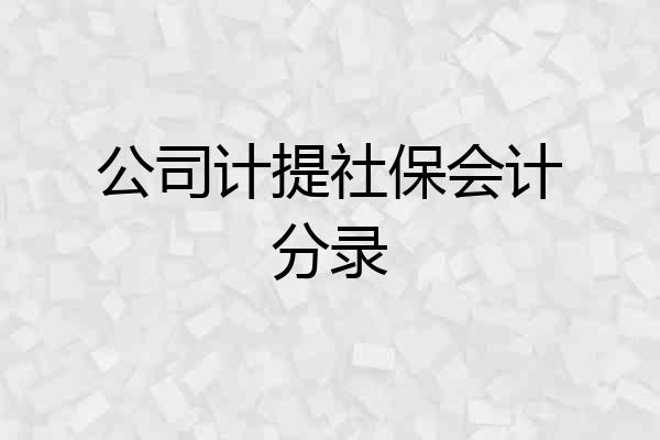 公司计提社保会计分录