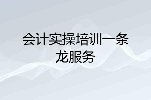 会计实操培训一条龙服务