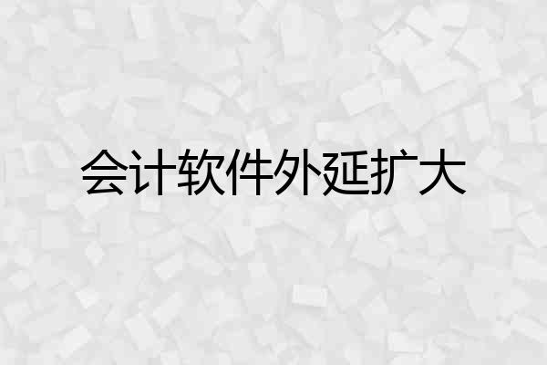 会计软件外延扩大
