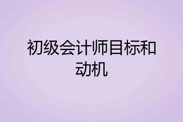 初级会计师目标和动机