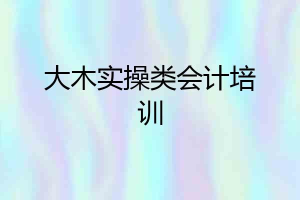大木实操类会计培训