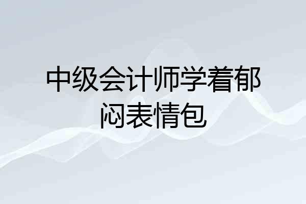 中级会计师学着郁闷表情包
