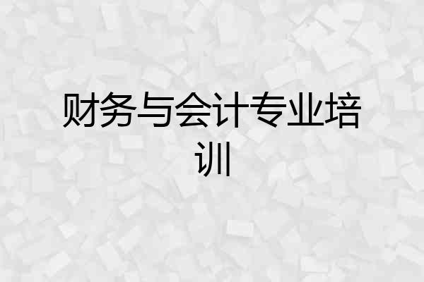 财务与会计专业培训