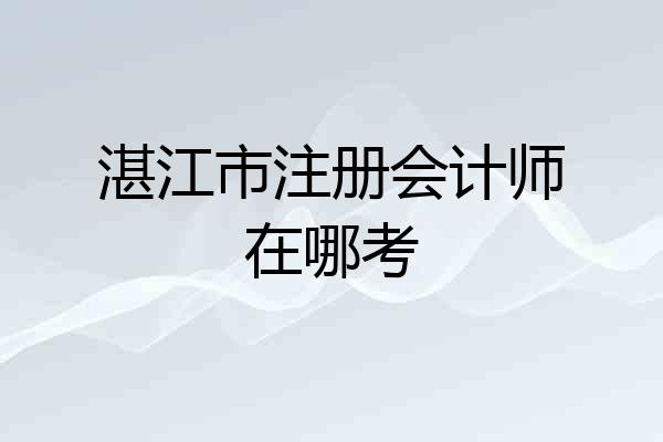 湛江市注册会计师在哪考